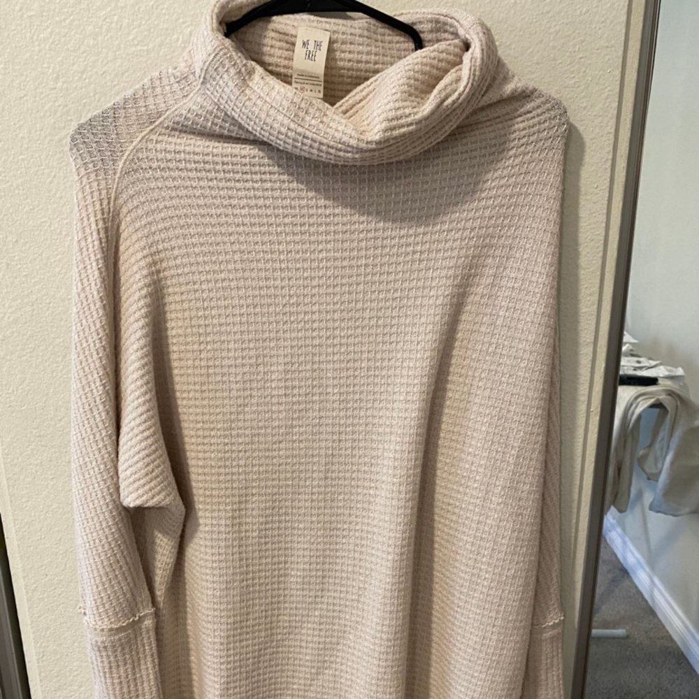 We The Free Sweater Waffle Knit